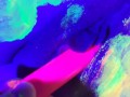 Hot tinder college amatuer slut shares vibrator with glowpaint and blacklight