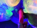 Hot tinder college amatuer slut shares vibrator with glowpaint and blacklight