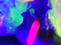 Hot tinder college amatuer slut shares vibrator with glowpaint and blacklight