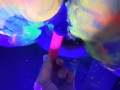 Hot tinder college amatuer slut shares vibrator with glowpaint and blacklight