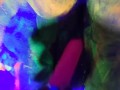 Hot tinder college amatuer slut shares vibrator with glowpaint and blacklight