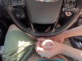 Edging slow handjob in public car cumshot 