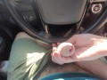 Edging slow handjob in public car cumshot 