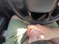 Edging slow handjob in public car cumshot 