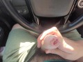 Edging slow handjob in public car cumshot 