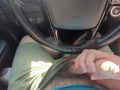 Edging slow handjob in public car cumshot 