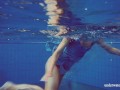 Sexy tight teen Marusia swims naked underwater