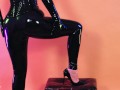 Latex Rubber Catsuit Tease Arya Grander