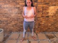 Getting my clothes soaked in piss by a petite slut | self jean piss | posing and undressing