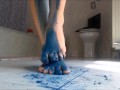 Sensual foot crush and foot paint massage