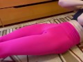 Workout of sexy in pink leggings