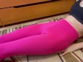 Workout of sexy in pink leggings