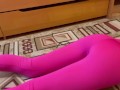 Workout of sexy in pink leggings