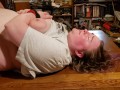 Bound BBW on the table gets the pounding she needs & loses control