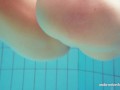 Cute hairy pussy in the swimming pool
