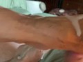 MILF Granny Rubs Cum All Over Her Feet