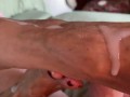 MILF Granny Rubs Cum All Over Her Feet