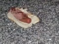 Hotdog stomping with boots