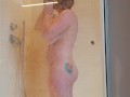 Solo Wet Hairy Ginger Pussy Orgasm on Shower Floor | Curvy Big Tits Pale Redhead MILF PAWG
