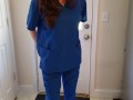 Nurse wetting her scrubs