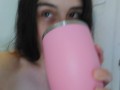 PinkMoonLust VERY TALENTED Hairy Fetish Camgirl Drinks Coffee PEES & FARTS loud on Toilet OmgYay!