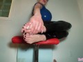 Step-mom use her feet for a footjob, big cumshot on toes!