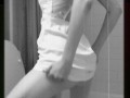 Peeing in formal white dress