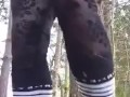 I wore no underwear on my walk to the park, girl cumming in public