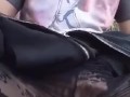 I wore no underwear on my walk to the park, girl cumming in public