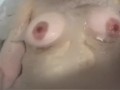 Babe in bath -Teasing my nipples and soaking pussy in the bath -Want to suck my big tits? - No Sound