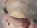 Babe in bath -Teasing my nipples and soaking pussy in the bath -Want to suck my big tits? - No Sound