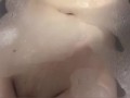 Babe in bath -Teasing my nipples and soaking pussy in the bath -Want to suck my big tits? - No Sound