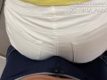 Slutty housewife dry humped his cock with her big ass in white shorts