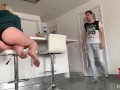 He fucks his stepsister in the kitchen