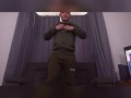 horny chav kicks nike shoes off then strips and spunks everywhere in living room