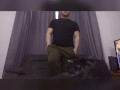 horny chav kicks nike shoes off then strips and spunks everywhere in living room