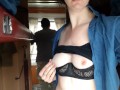 Girl undressing on the train