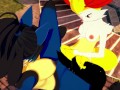 Pokemon Yuri Hentai - Braixen and lucario make scissors