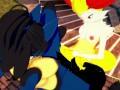 Pokemon Yuri Hentai - Braixen and lucario make scissors