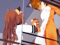 Furry Hentai - Tigress jerks off and gets fucked by a fox who cums on her face and puss