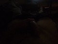 Whiching a movie and playing with long cock teasing  myself until i get hard  and showoff size dark