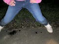 Completely soaked jeans after six hour desperation on public !!! It was so wet and warm