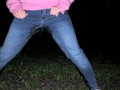 Completely soaked jeans after six hour desperation on public !!! It was so wet and warm