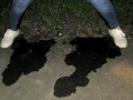 Completely soaked jeans after six hour desperation on public !!! It was so wet and warm