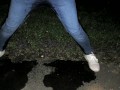 Completely soaked jeans after six hour desperation on public !!! It was so wet and warm
