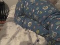Watch your cute adult baby girl snuggle up in bed 