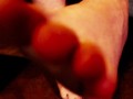 You owe your female landlord rent you must lick and sniff her dirty feet till you pay rent