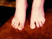 You owe your female landlord rent you must lick and sniff her dirty feet till you pay rent