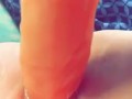 Dildo stretching my tight pussy 
