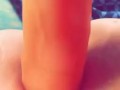 Dildo stretching my tight pussy 